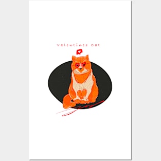 Valentine’s cat Posters and Art